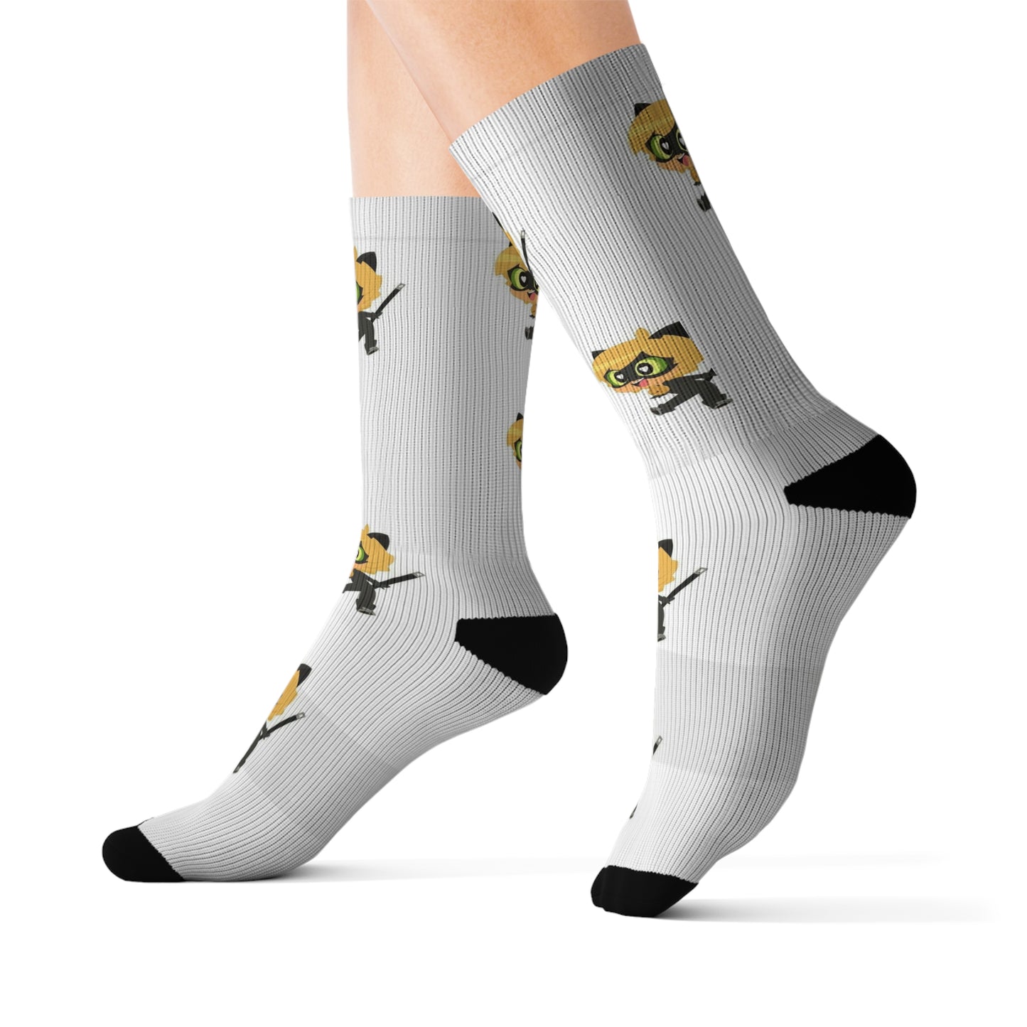 Cat Noir Fun Socks for Kids, Unique Gift for Birthdays,