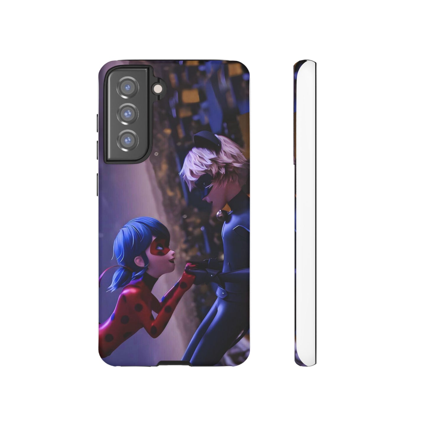Phone Case with Ladybug and Cat Noir Design