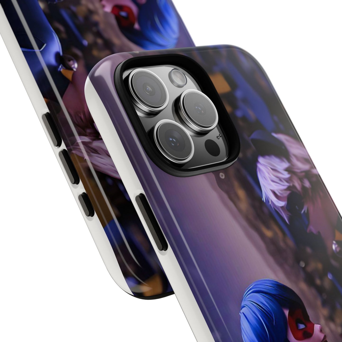 Phone Case with Ladybug and Cat Noir Design