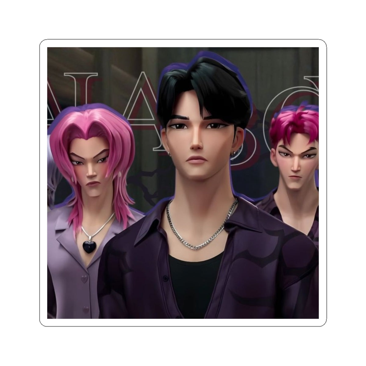 Kpop demons Cut Stickers Featuring Stylish Characters, Anime Decor, Laptop Accessories, Vinyl Stickers, Unique Gifts