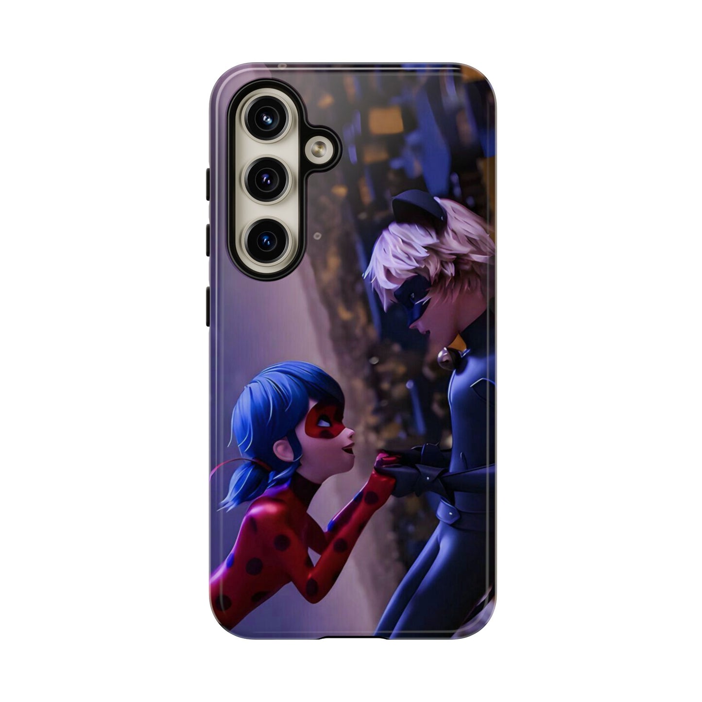 Phone Case with Ladybug and Cat Noir Design