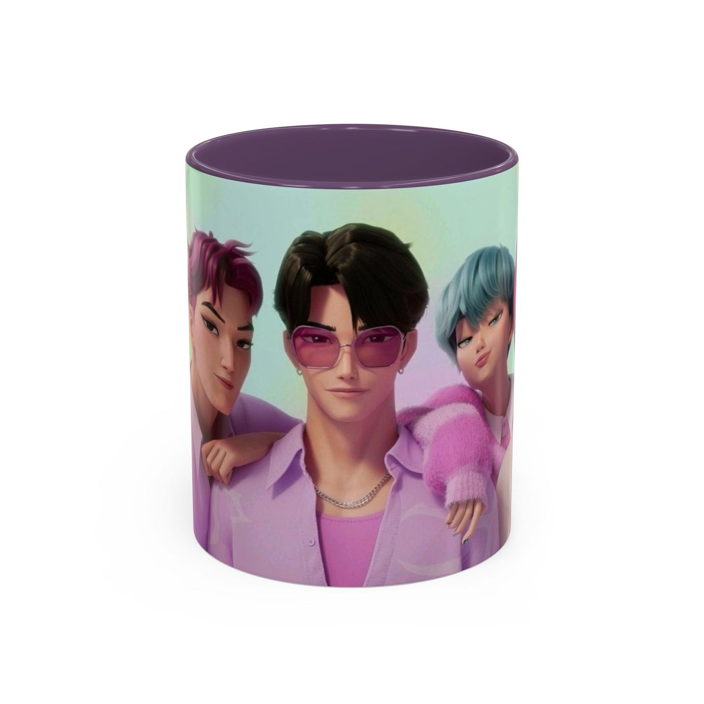 Stylish Accent Coffee Mug, Vibrant Ceramic Mug, Gift for Coffee Lovers, Cute Character Design, Perfect for Friends' Gatherings