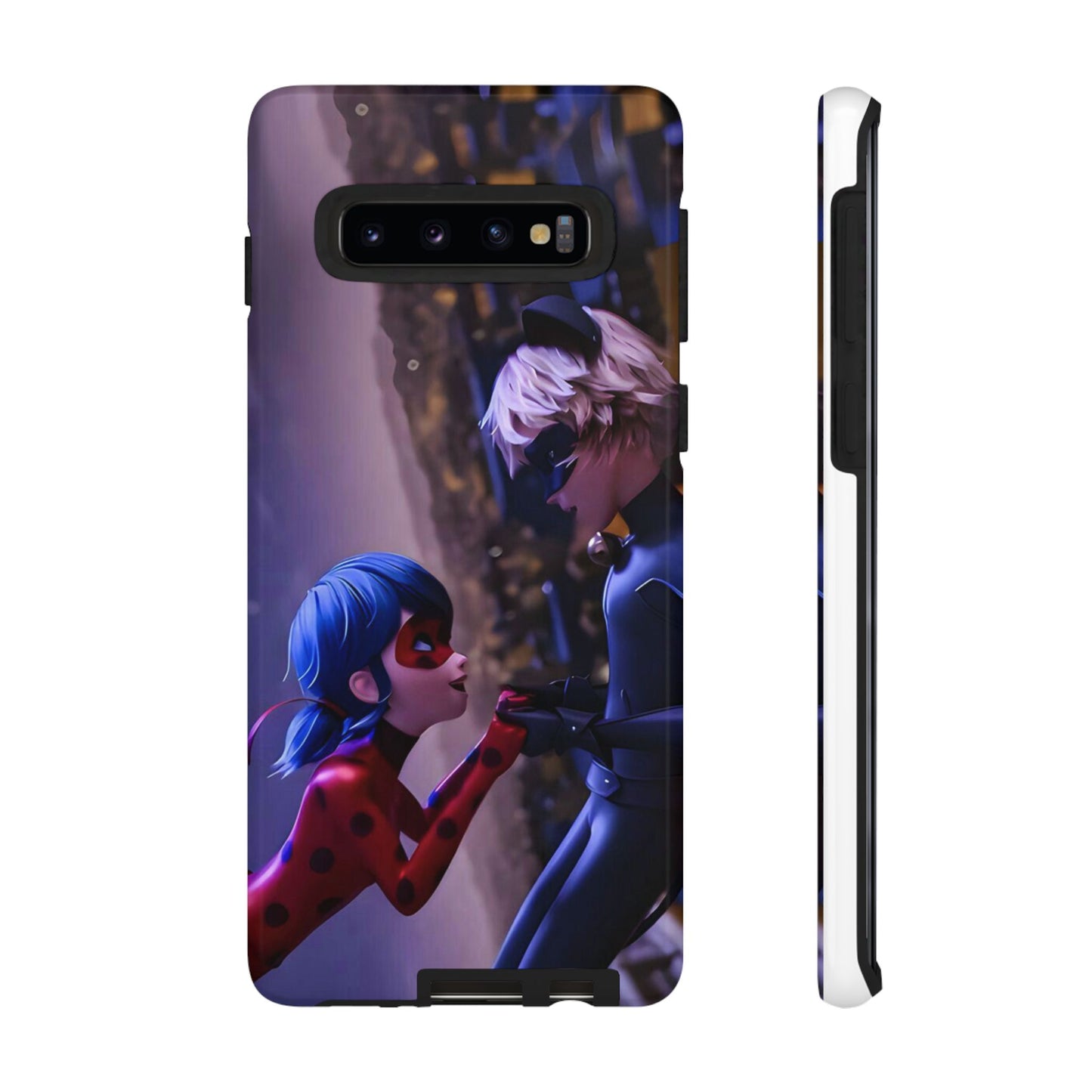 Phone Case with Ladybug and Cat Noir Design
