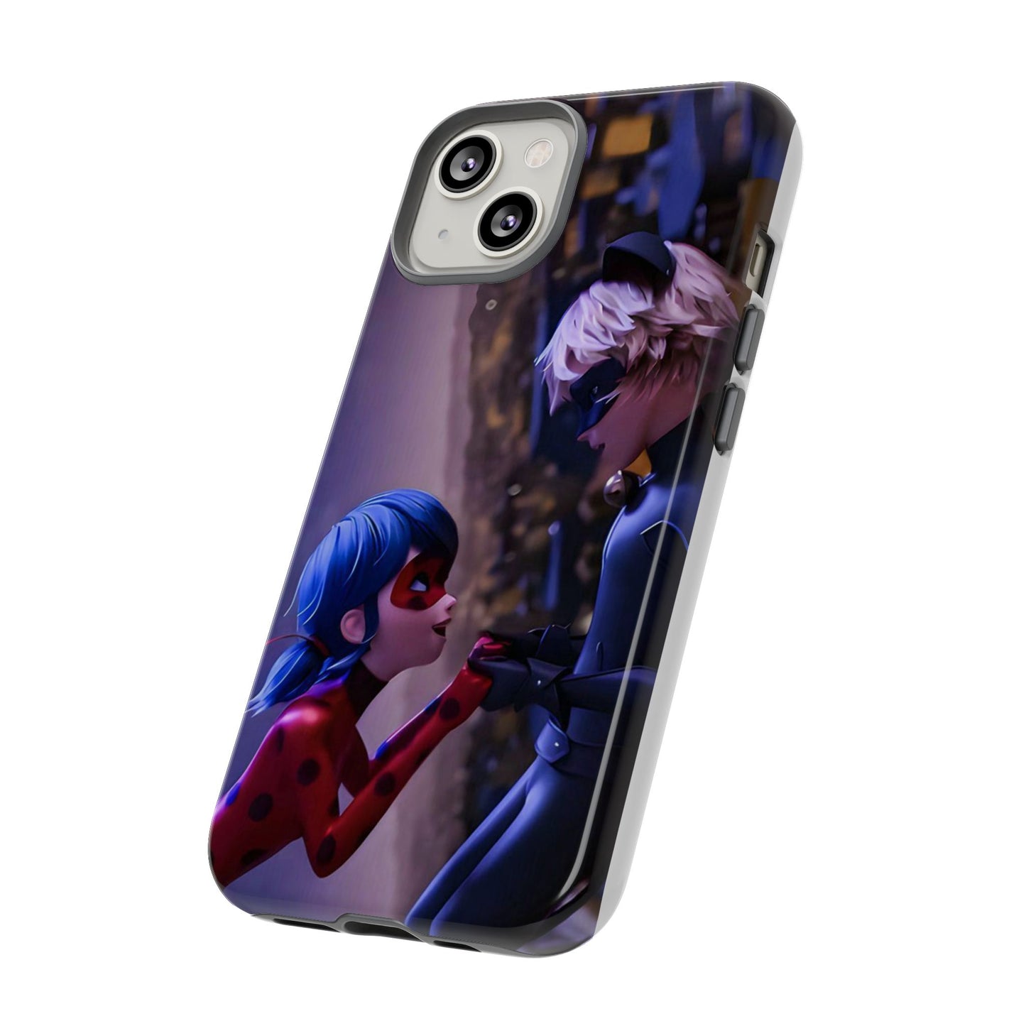 Phone Case with Ladybug and Cat Noir Design