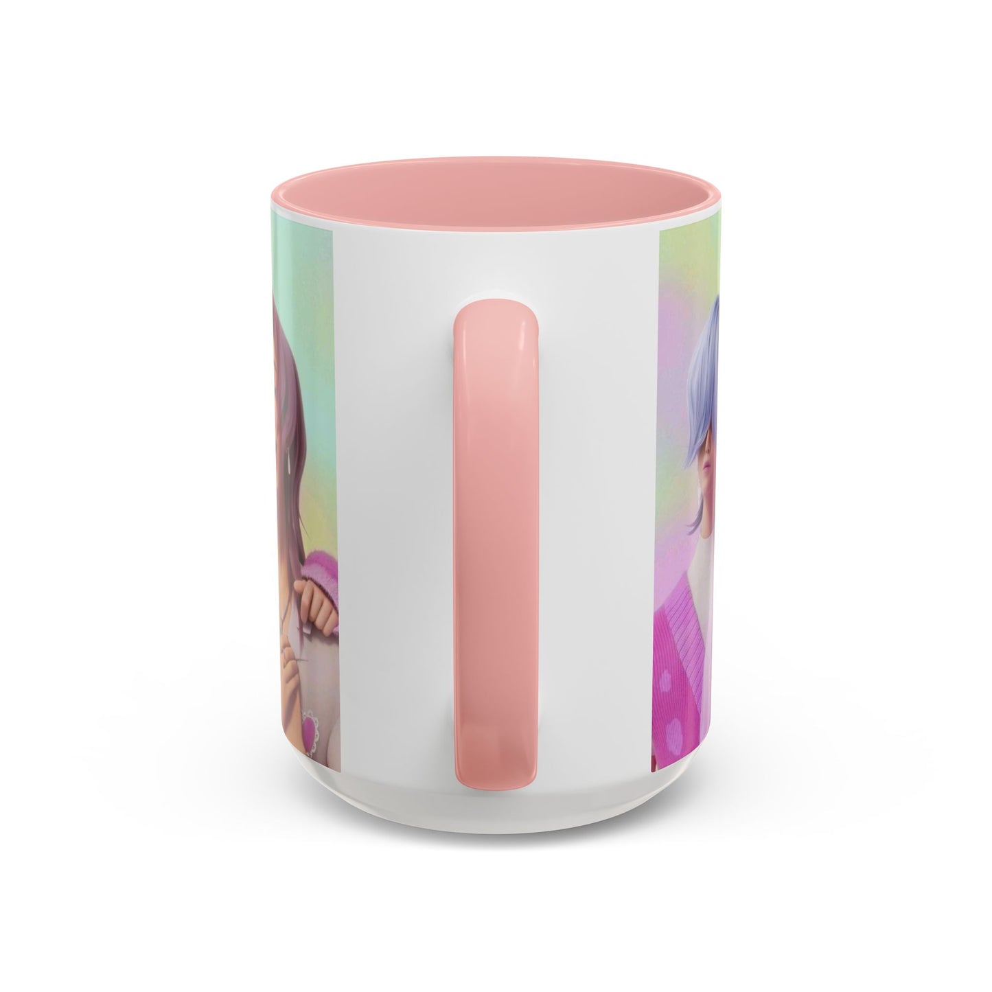 Stylish Accent Coffee Mug, Vibrant Ceramic Mug, Gift for Coffee Lovers, Cute Character Design, Perfect for Friends' Gatherings