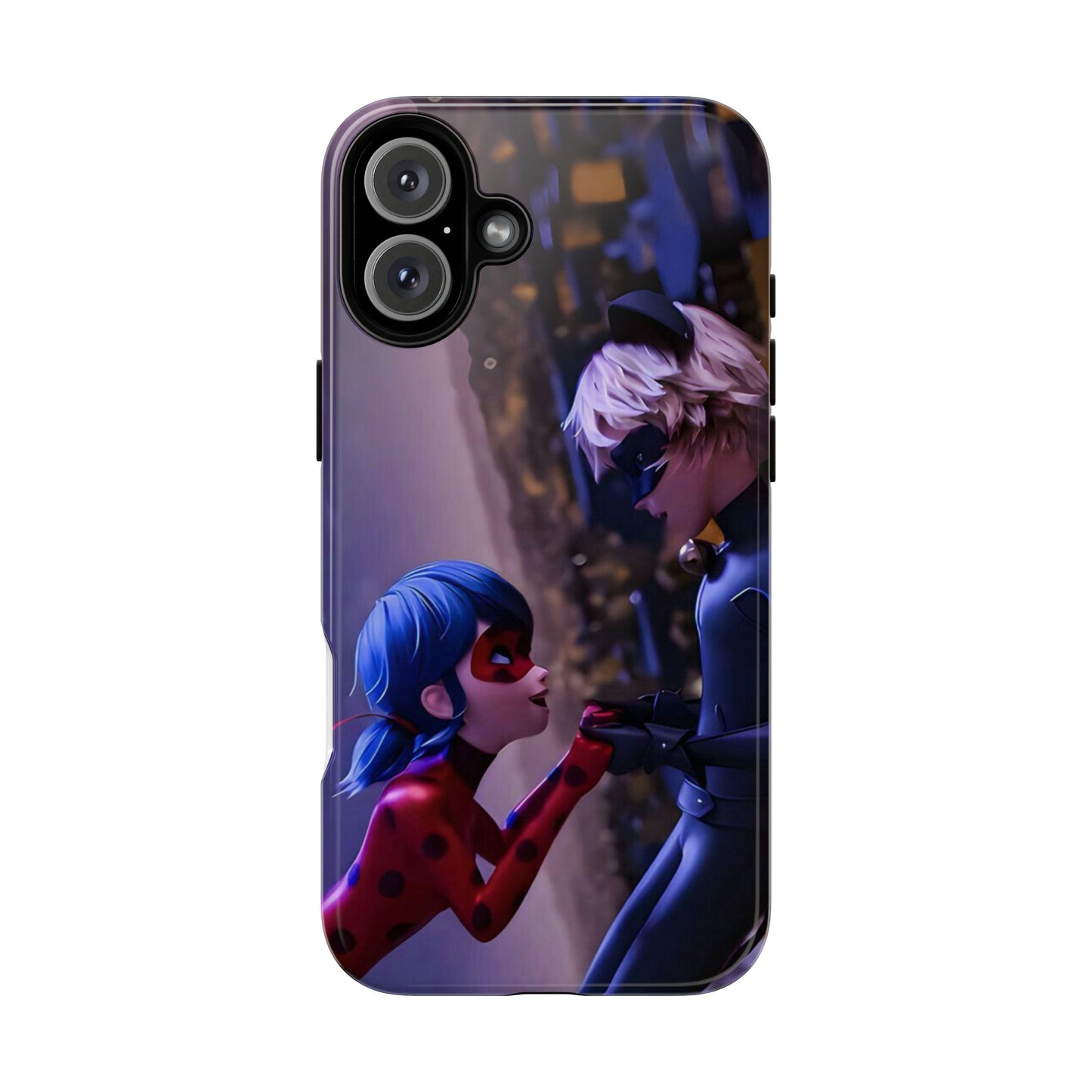 Phone Case with Ladybug and Cat Noir Design