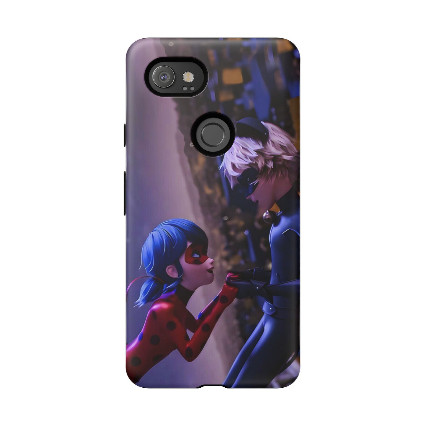 Phone Case with Ladybug and Cat Noir Design