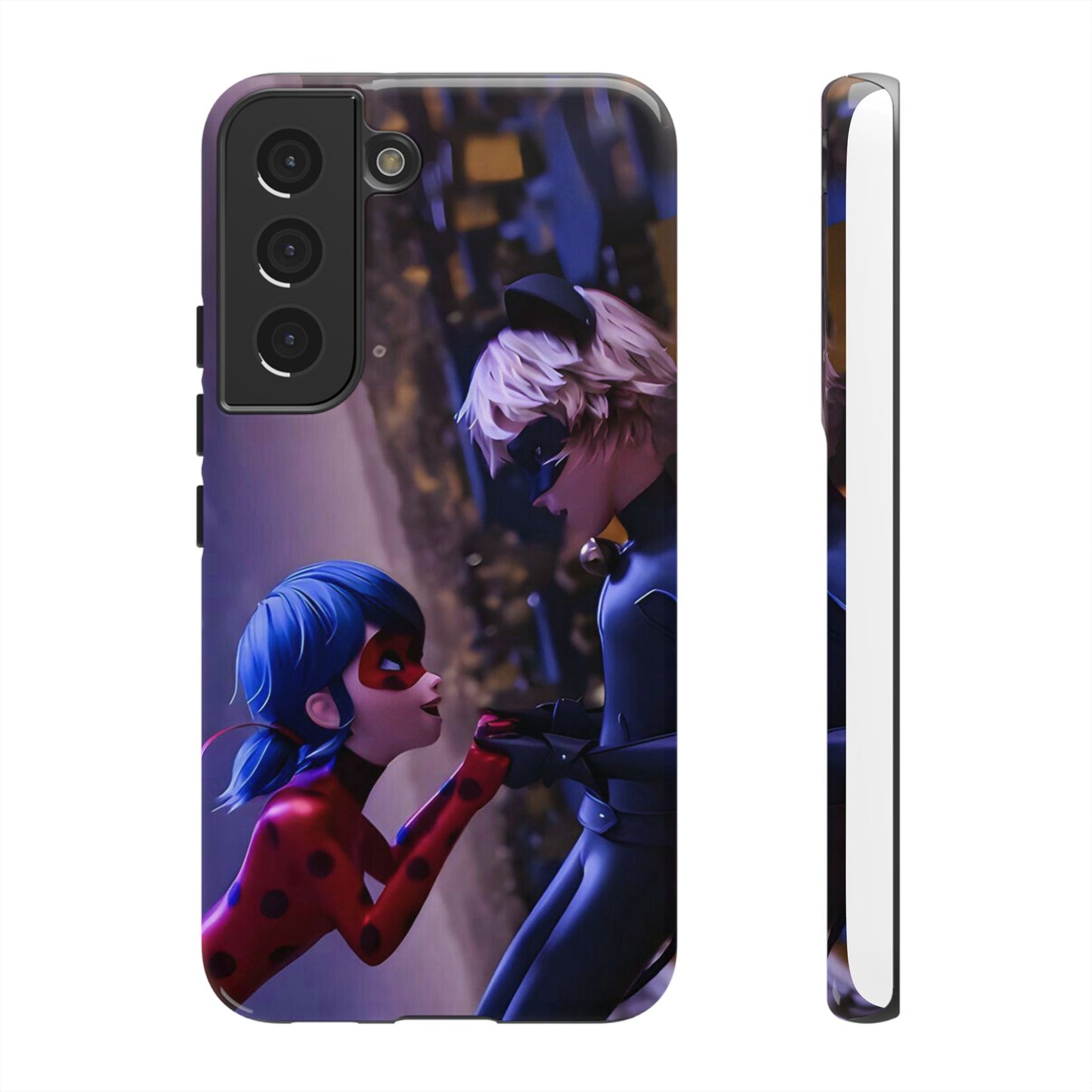 Phone Case with Ladybug and Cat Noir Design