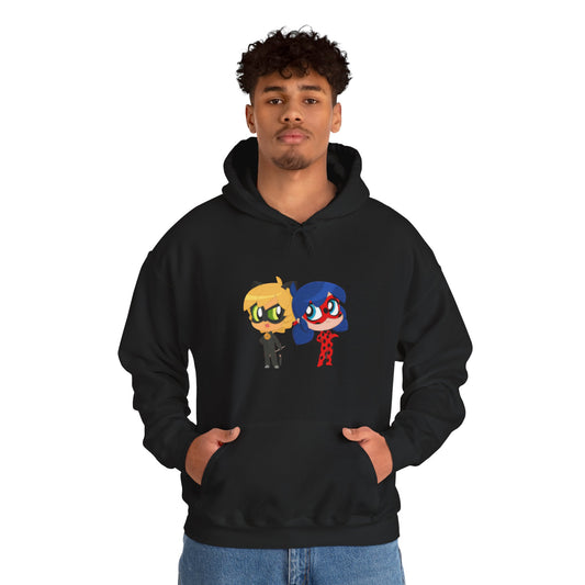 Miraculous Ladybug & Cat Noir Hoodie, Cozy Sweatshirt for Fans, Gift for Kids, Unisex Hoodie, Cartoon Character Threads