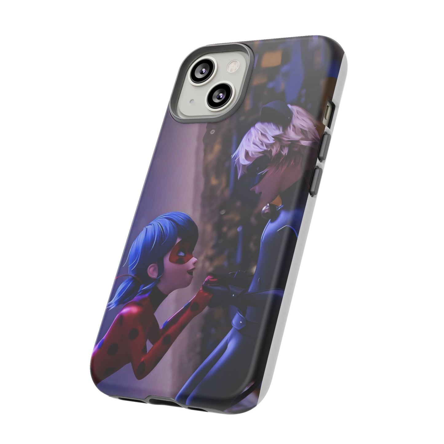 Phone Case with Ladybug and Cat Noir Design