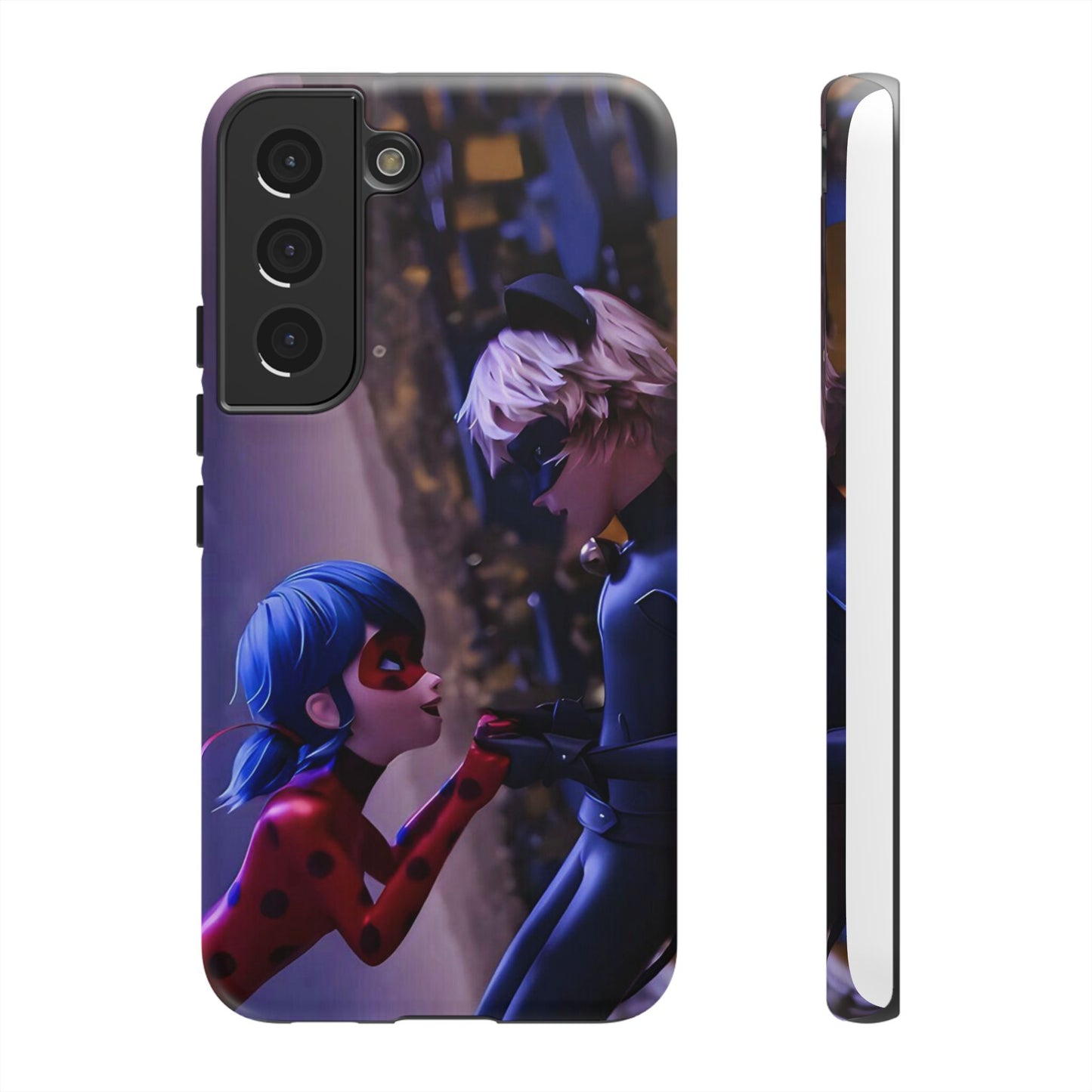 Phone Case with Ladybug and Cat Noir Design