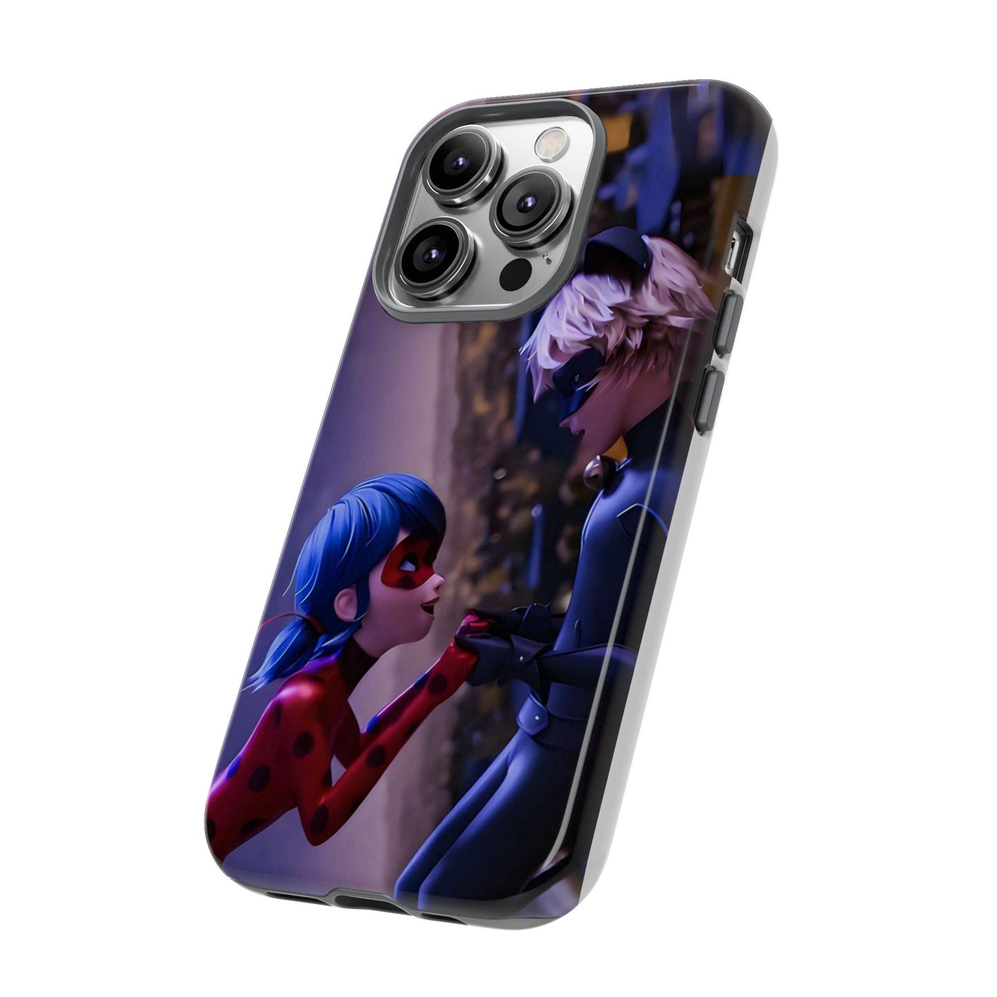 Phone Case with Ladybug and Cat Noir Design