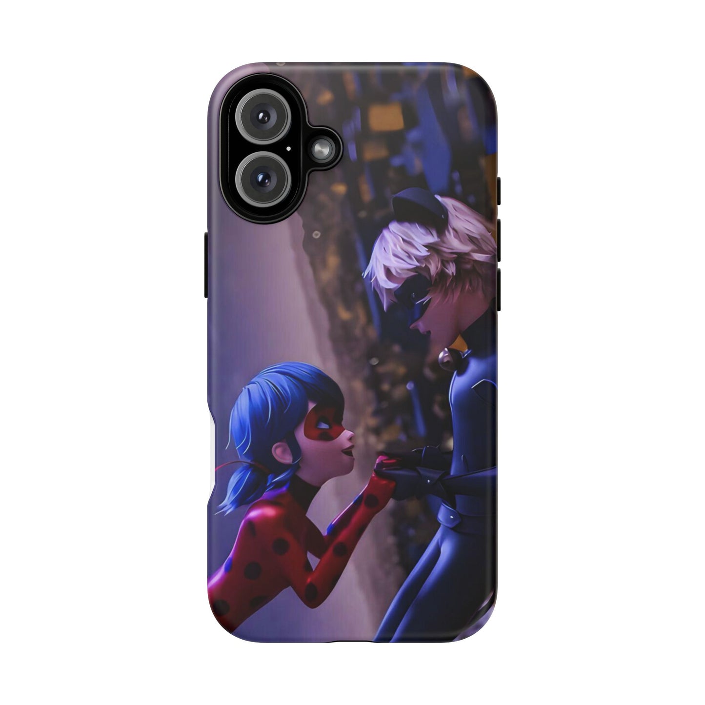 Phone Case with Ladybug and Cat Noir Design