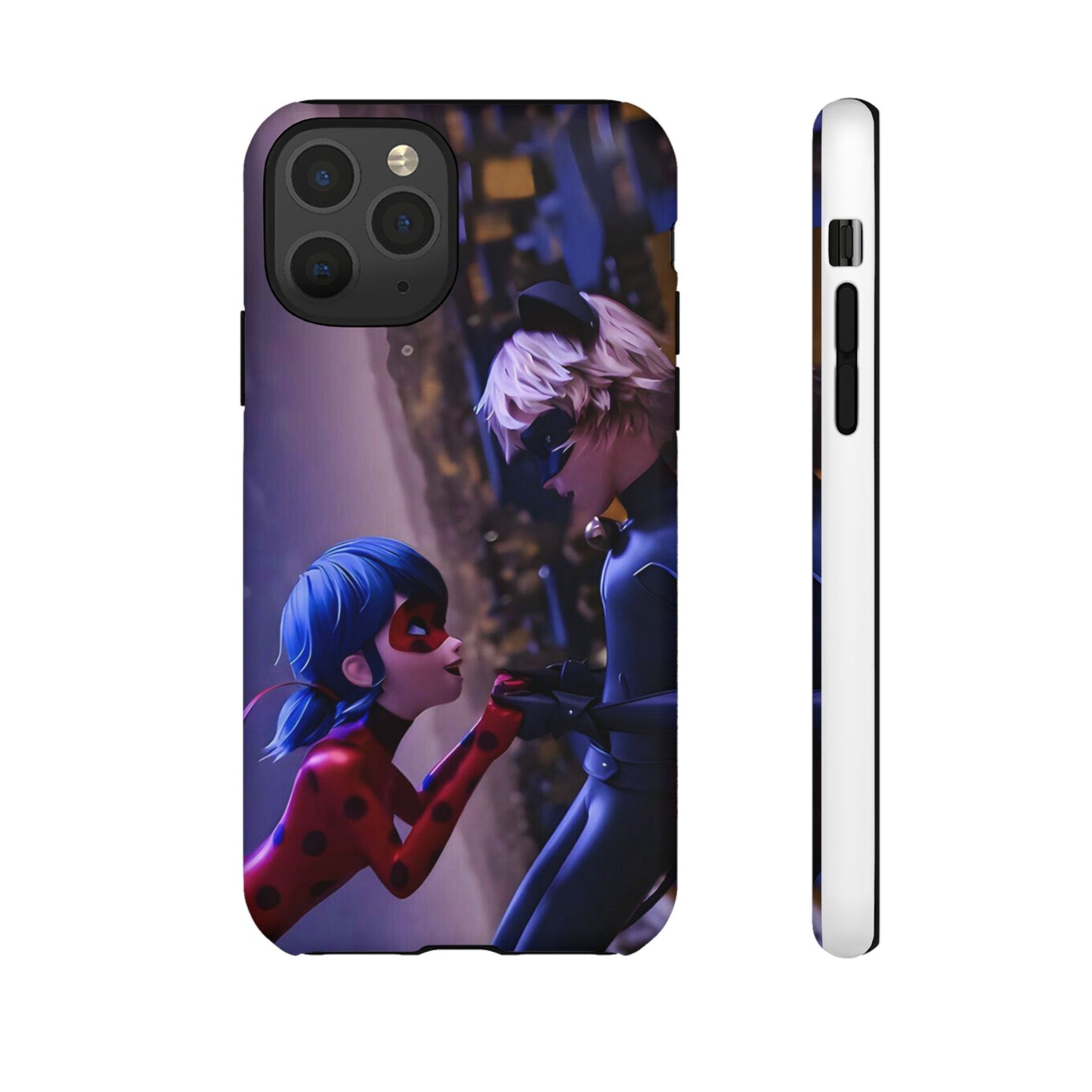 Phone Case with Ladybug and Cat Noir Design