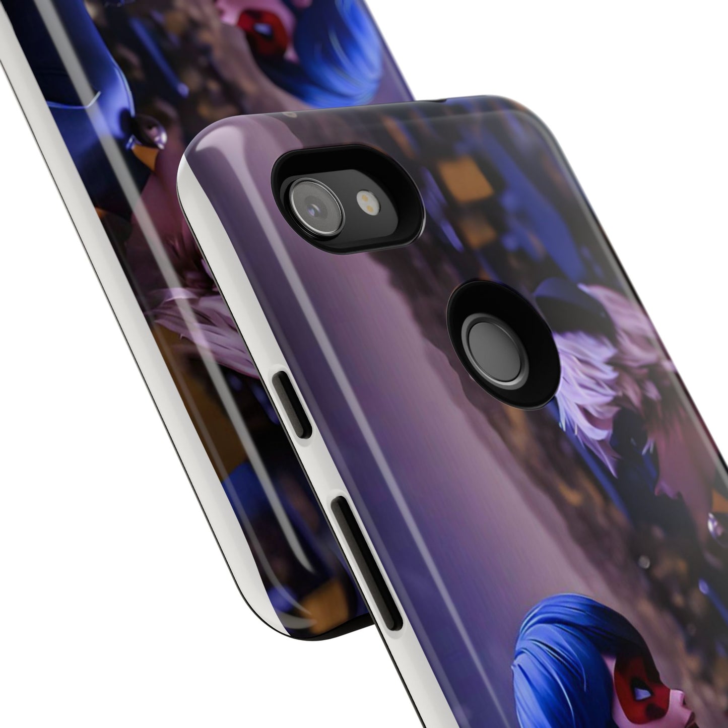 Phone Case with Ladybug and Cat Noir Design