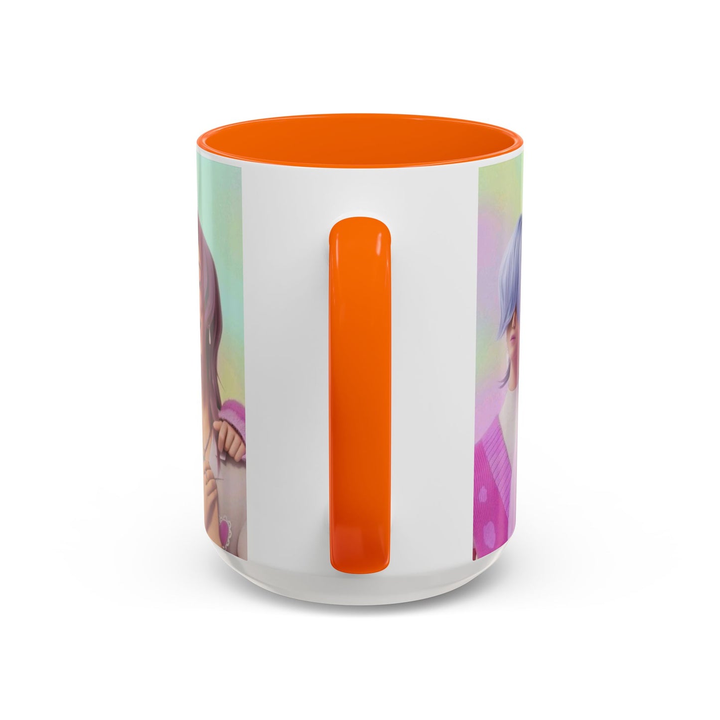 Stylish Accent Coffee Mug, Vibrant Ceramic Mug, Gift for Coffee Lovers, Cute Character Design, Perfect for Friends' Gatherings