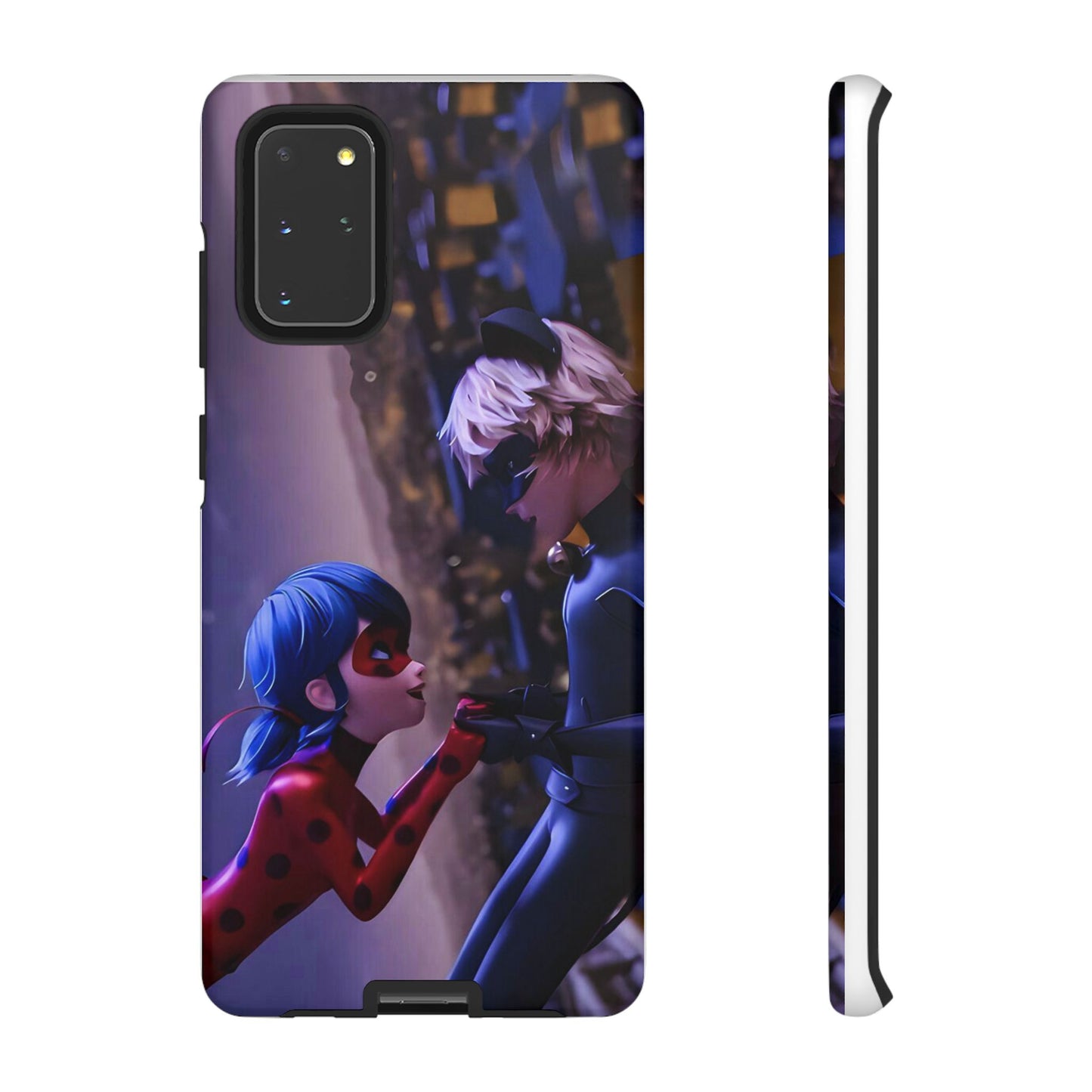 Phone Case with Ladybug and Cat Noir Design