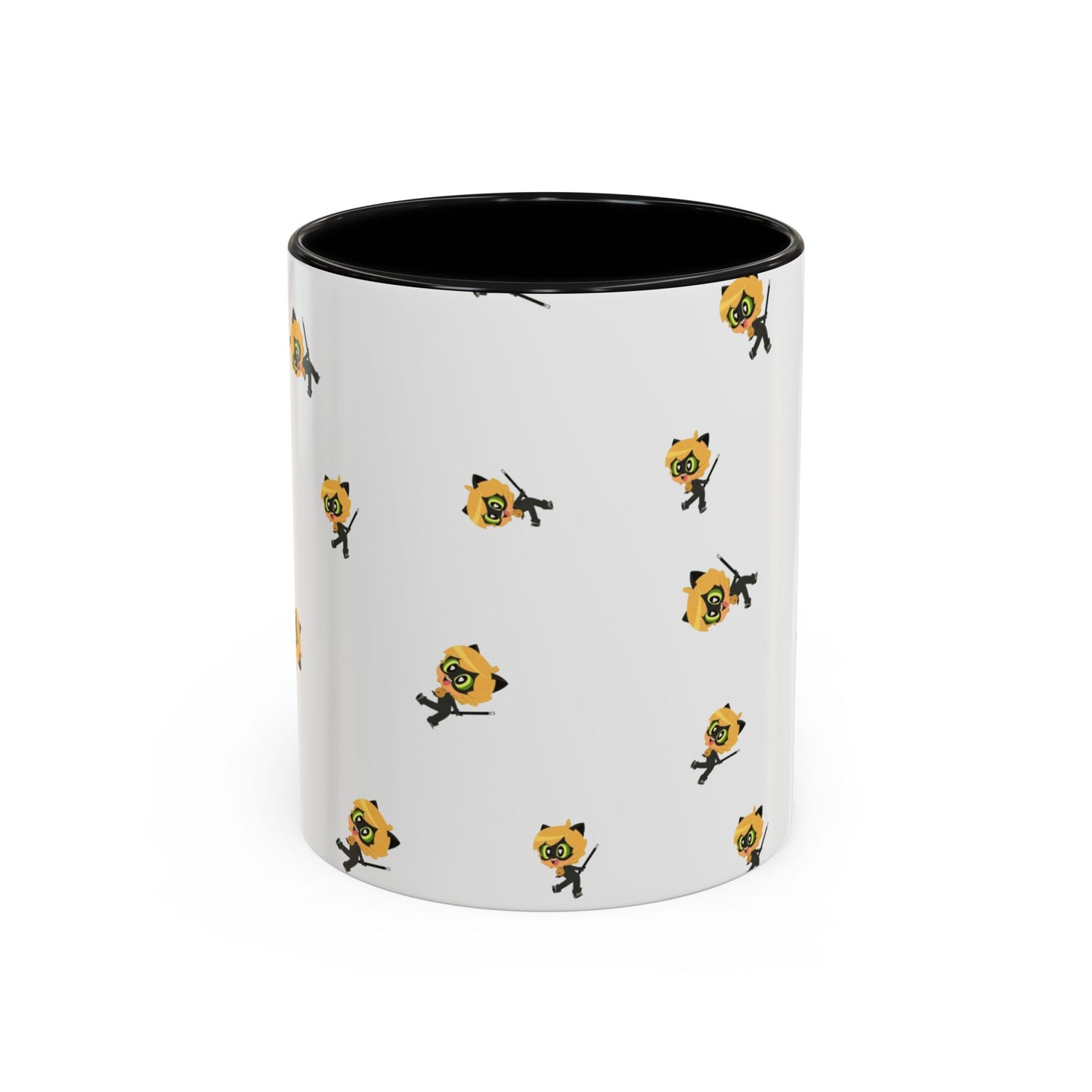 Cat Noir Floral Accent Coffee Mug - Perfect for Tea Lovers