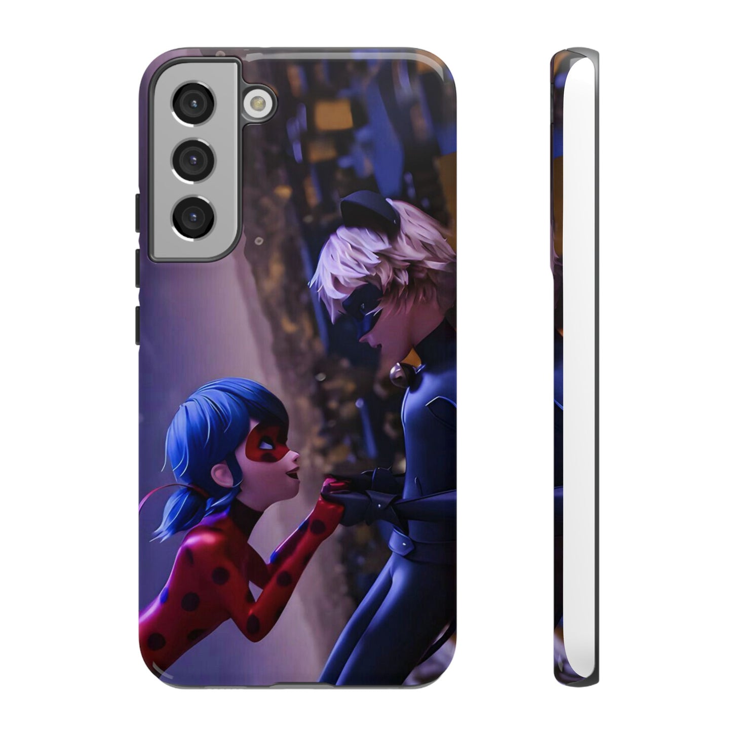 Phone Case with Ladybug and Cat Noir Design