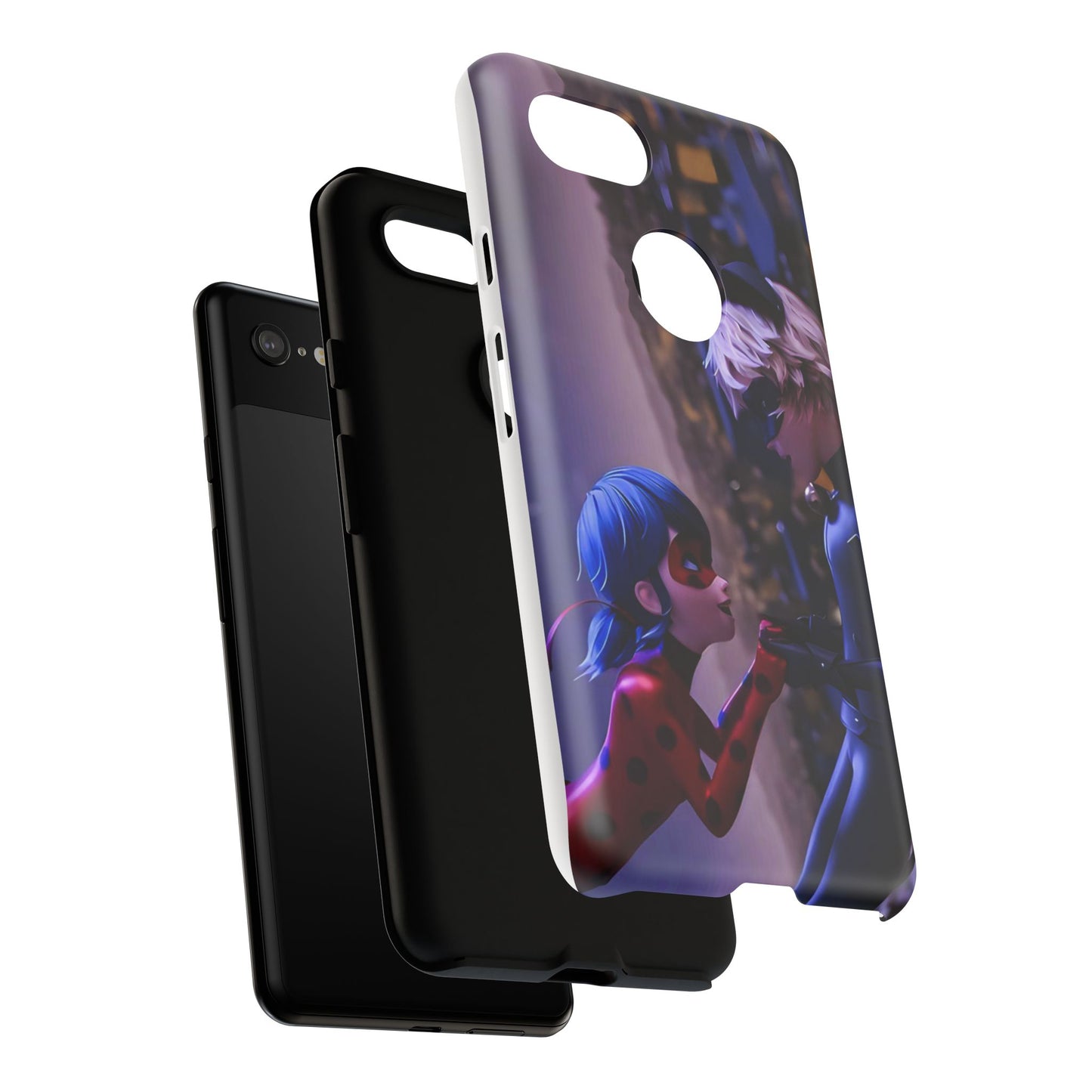 Phone Case with Ladybug and Cat Noir Design