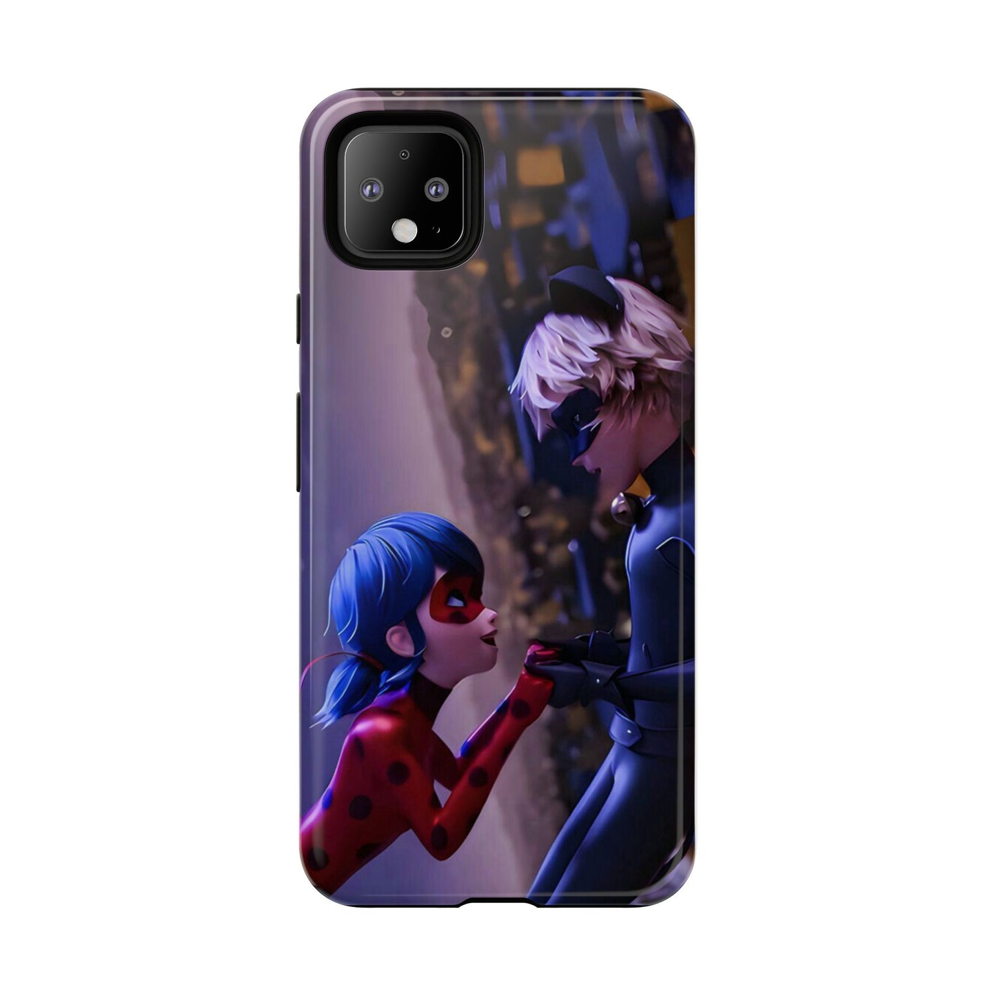 Phone Case with Ladybug and Cat Noir Design