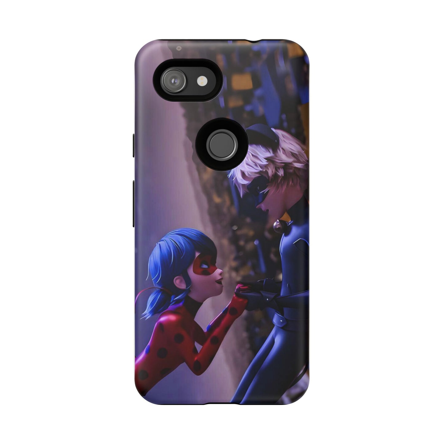 Phone Case with Ladybug and Cat Noir Design