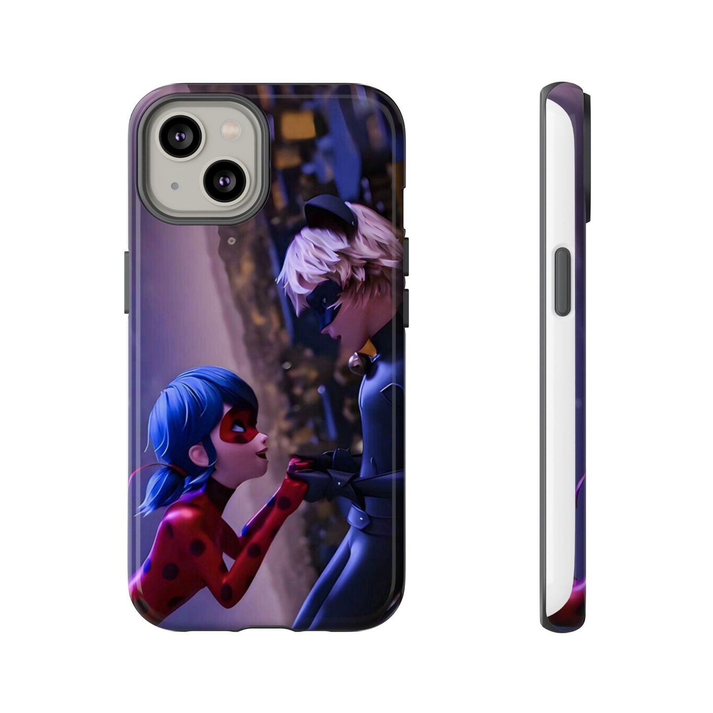 Phone Case with Ladybug and Cat Noir Design