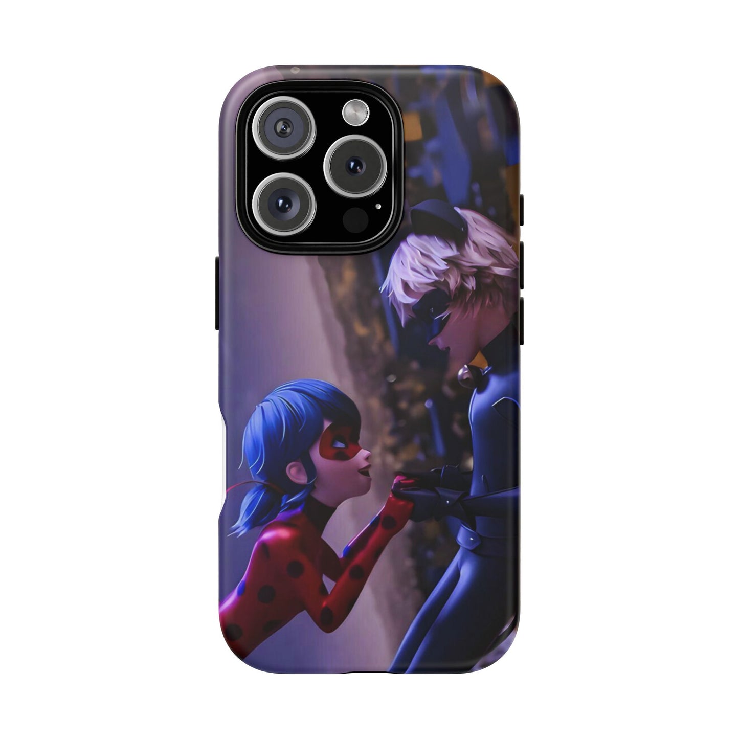 Phone Case with Ladybug and Cat Noir Design