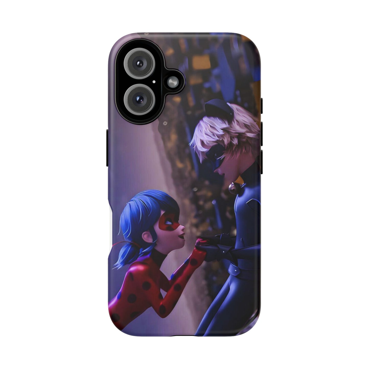 Phone Case with Ladybug and Cat Noir Design