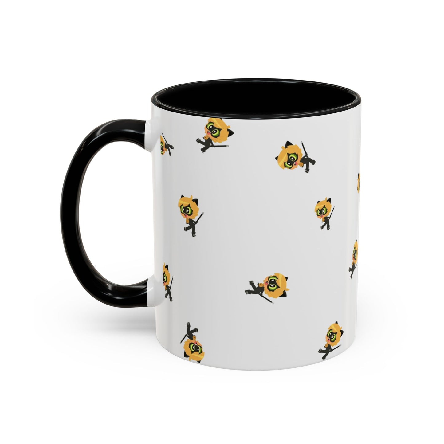 Cat Noir Floral Accent Coffee Mug - Perfect for Tea Lovers