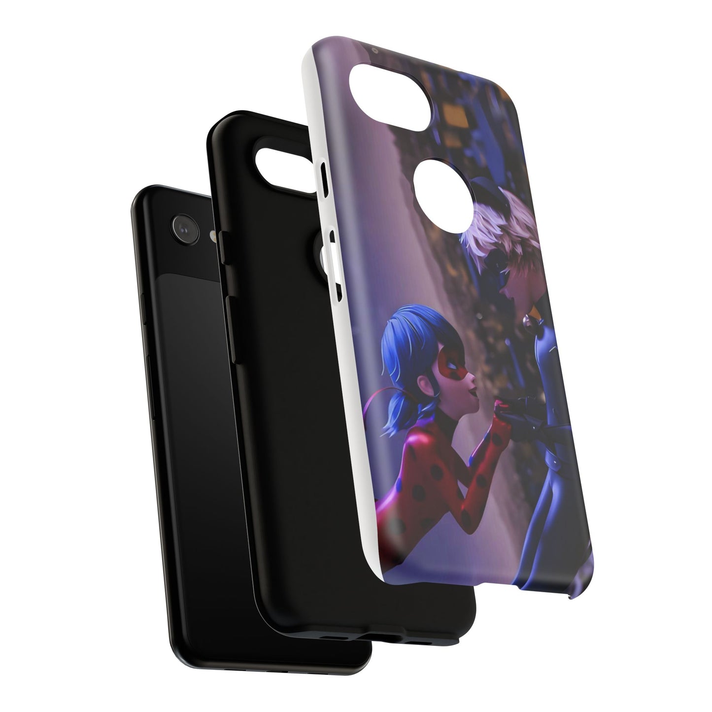 Phone Case with Ladybug and Cat Noir Design