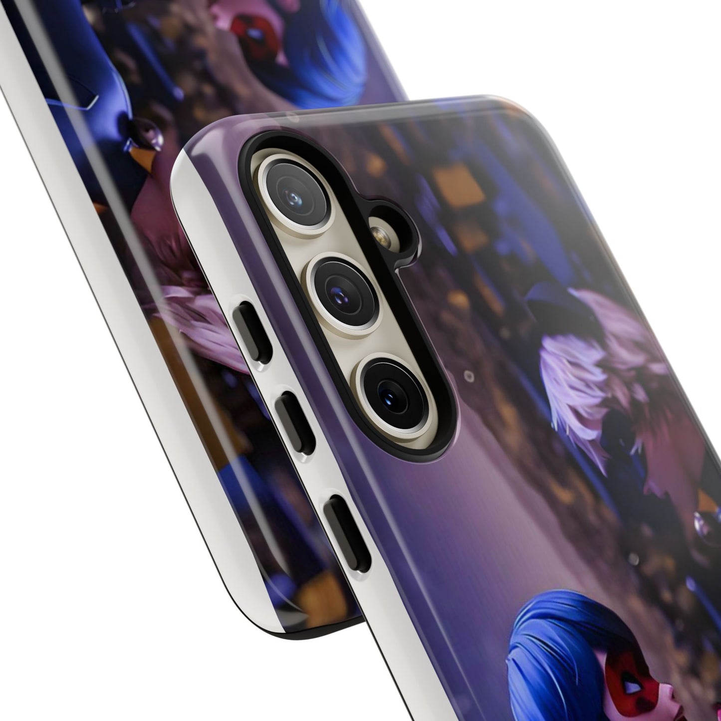 Phone Case with Ladybug and Cat Noir Design
