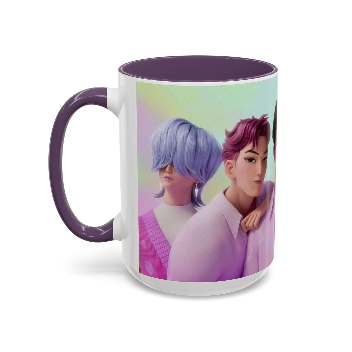 Stylish Accent Coffee Mug, Vibrant Ceramic Mug, Gift for Coffee Lovers, Cute Character Design, Perfect for Friends' Gatherings