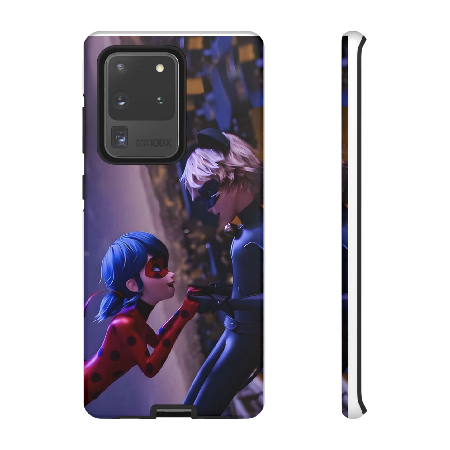 Phone Case with Ladybug and Cat Noir Design