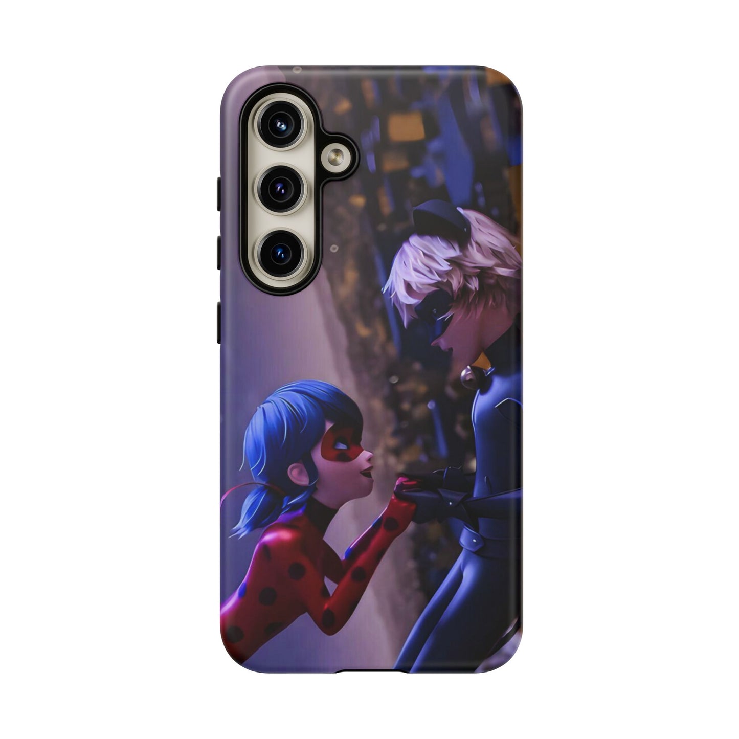 Phone Case with Ladybug and Cat Noir Design