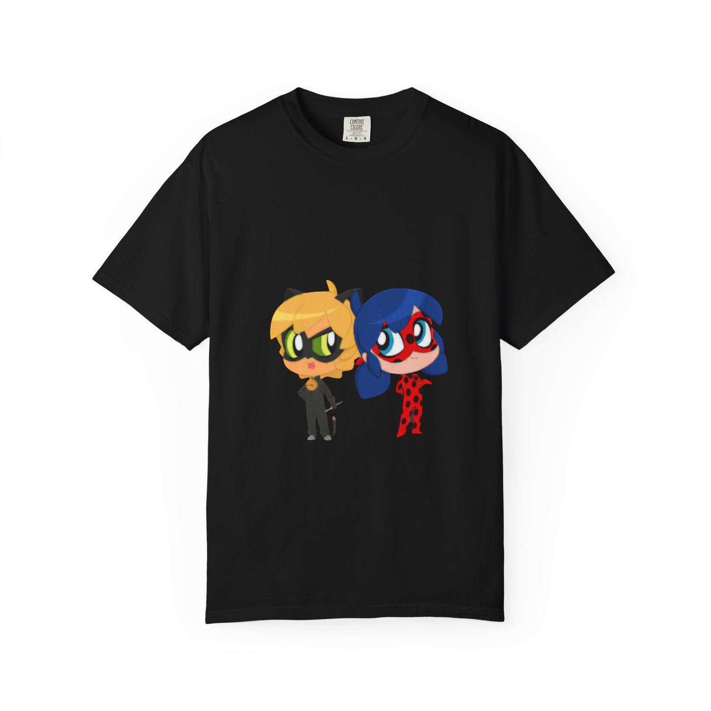 Chibi Ladybug Cat Noir T-Shirt, Playful Unisex Teen Perfect for Kids and Teens