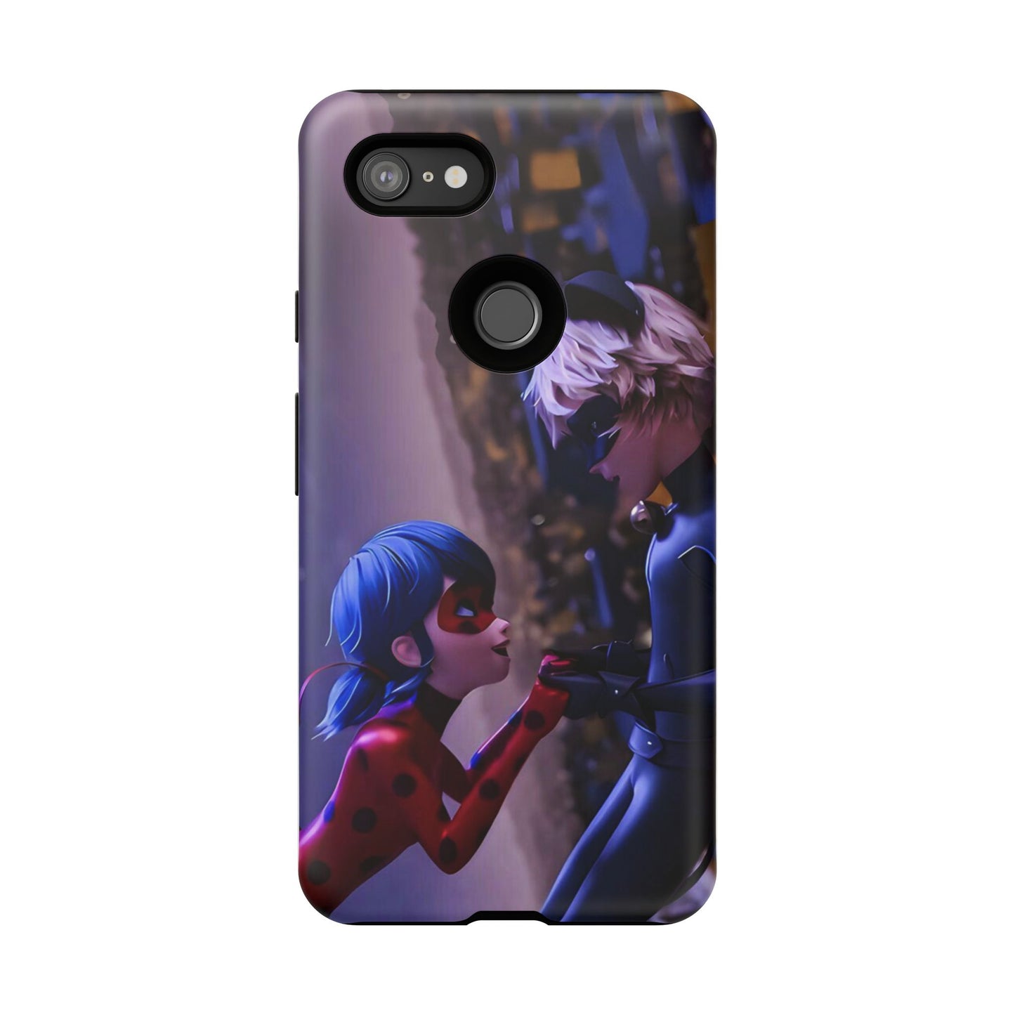 Phone Case with Ladybug and Cat Noir Design