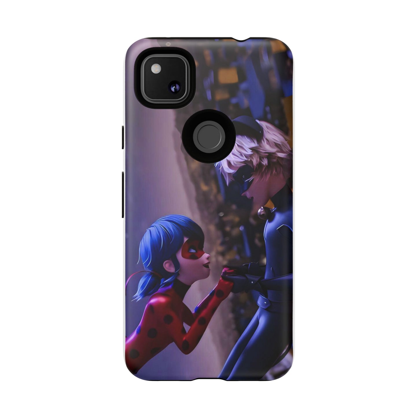 Phone Case with Ladybug and Cat Noir Design
