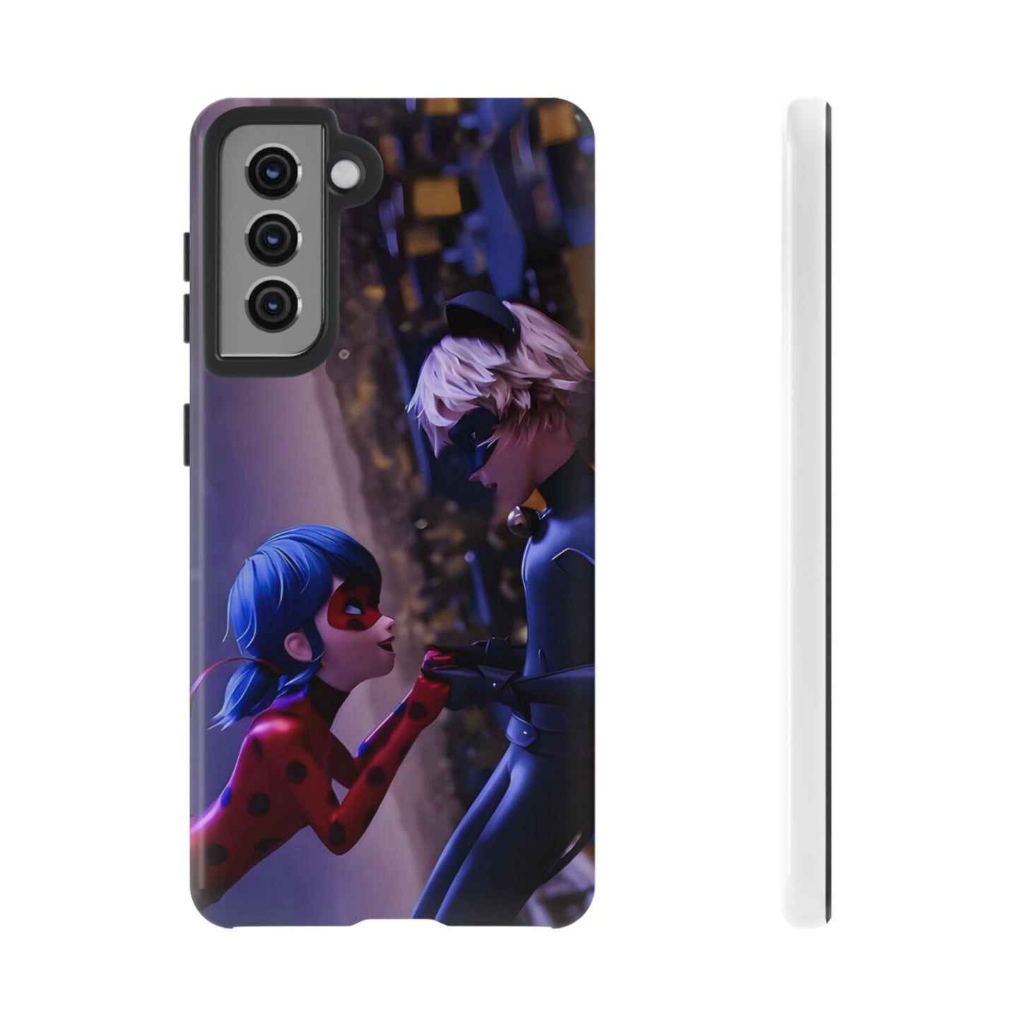 Phone Case with Ladybug and Cat Noir Design