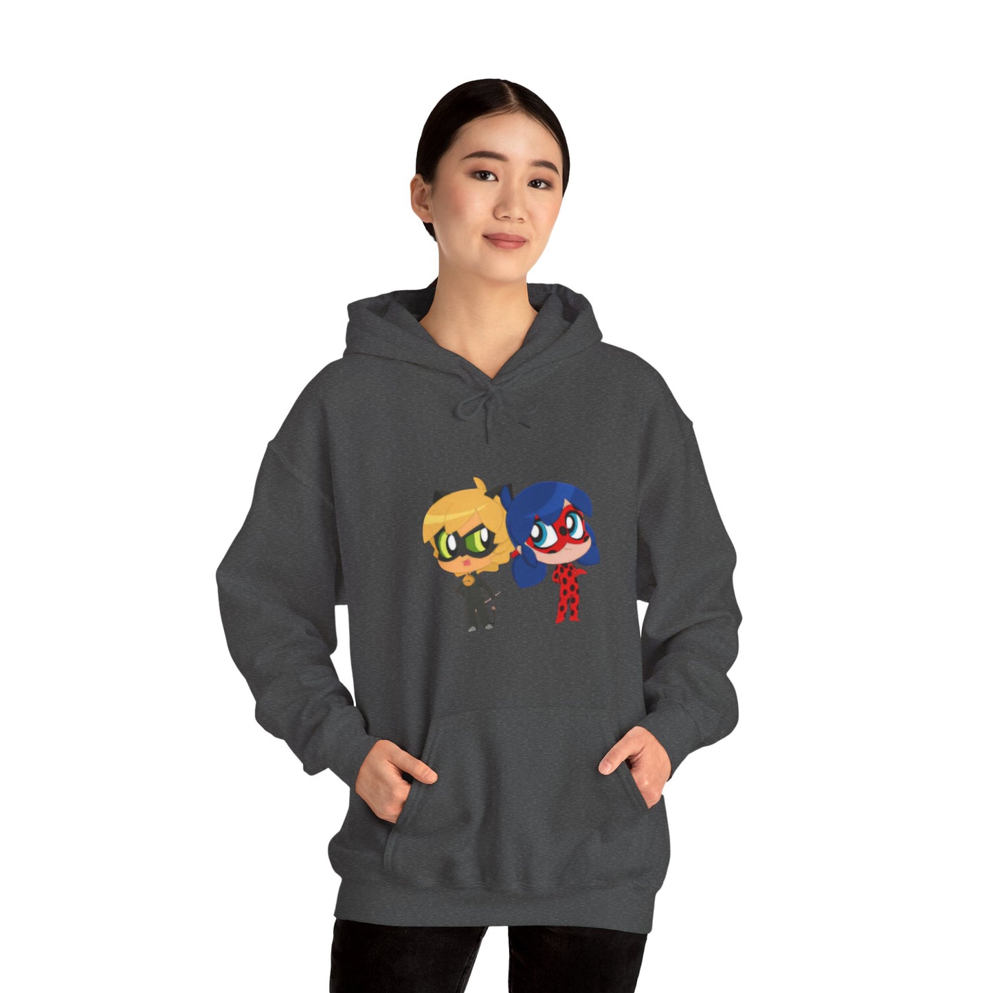Miraculous Ladybug & Cat Noir Hoodie, Cozy Sweatshirt for Fans, Gift for Kids, Unisex Hoodie, Cartoon Character Threads