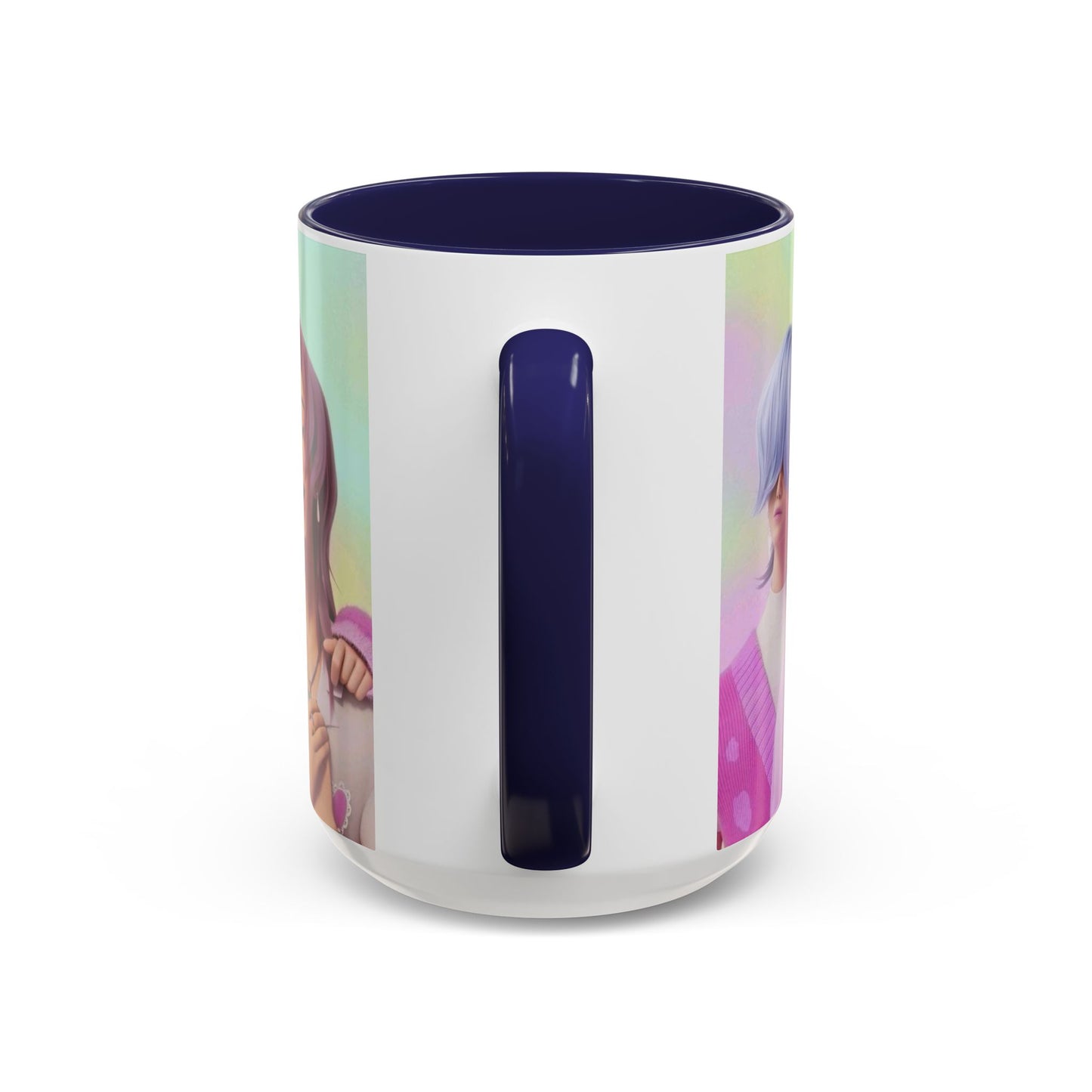 Stylish Accent Coffee Mug, Vibrant Ceramic Mug, Gift for Coffee Lovers, Cute Character Design, Perfect for Friends' Gatherings