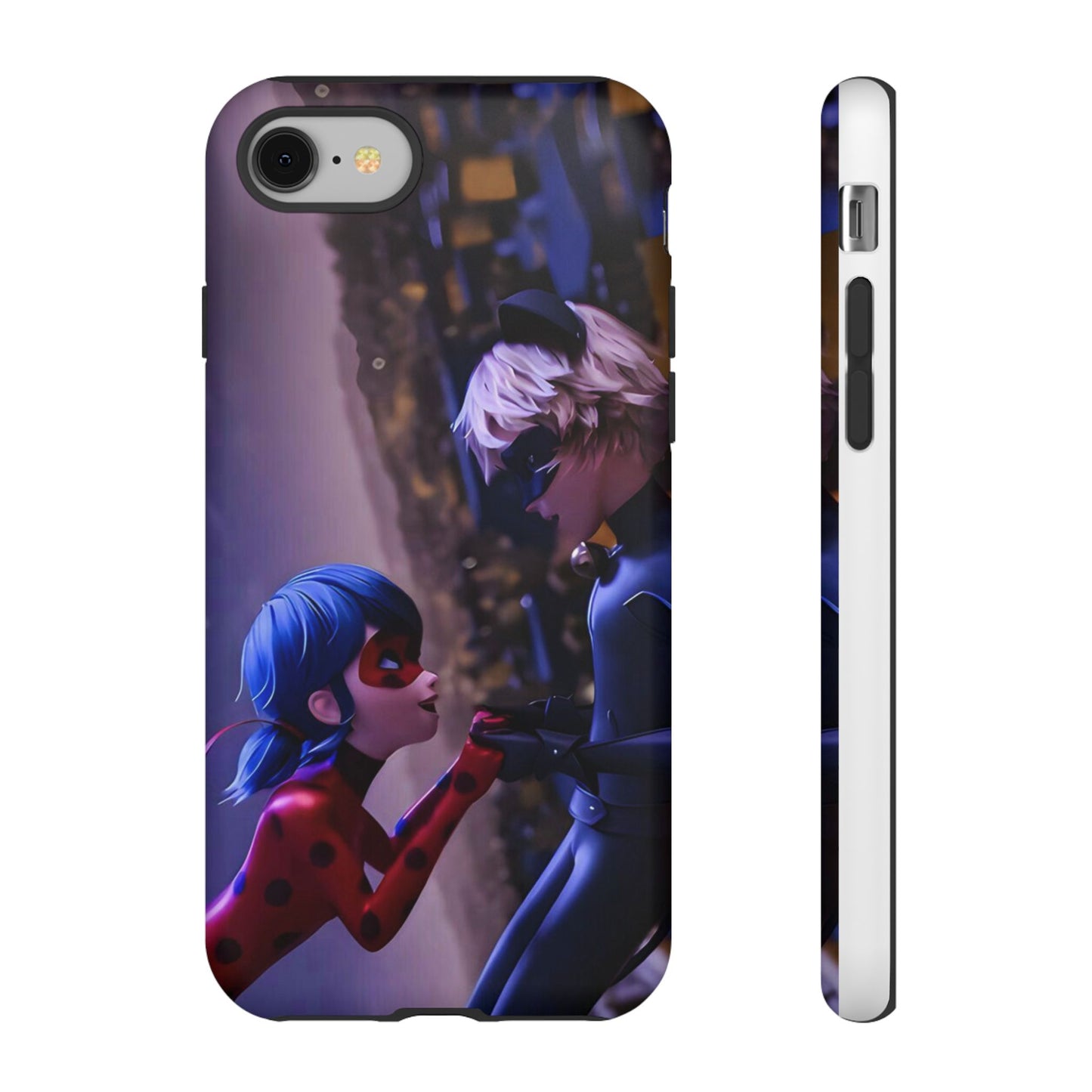 Phone Case with Ladybug and Cat Noir Design