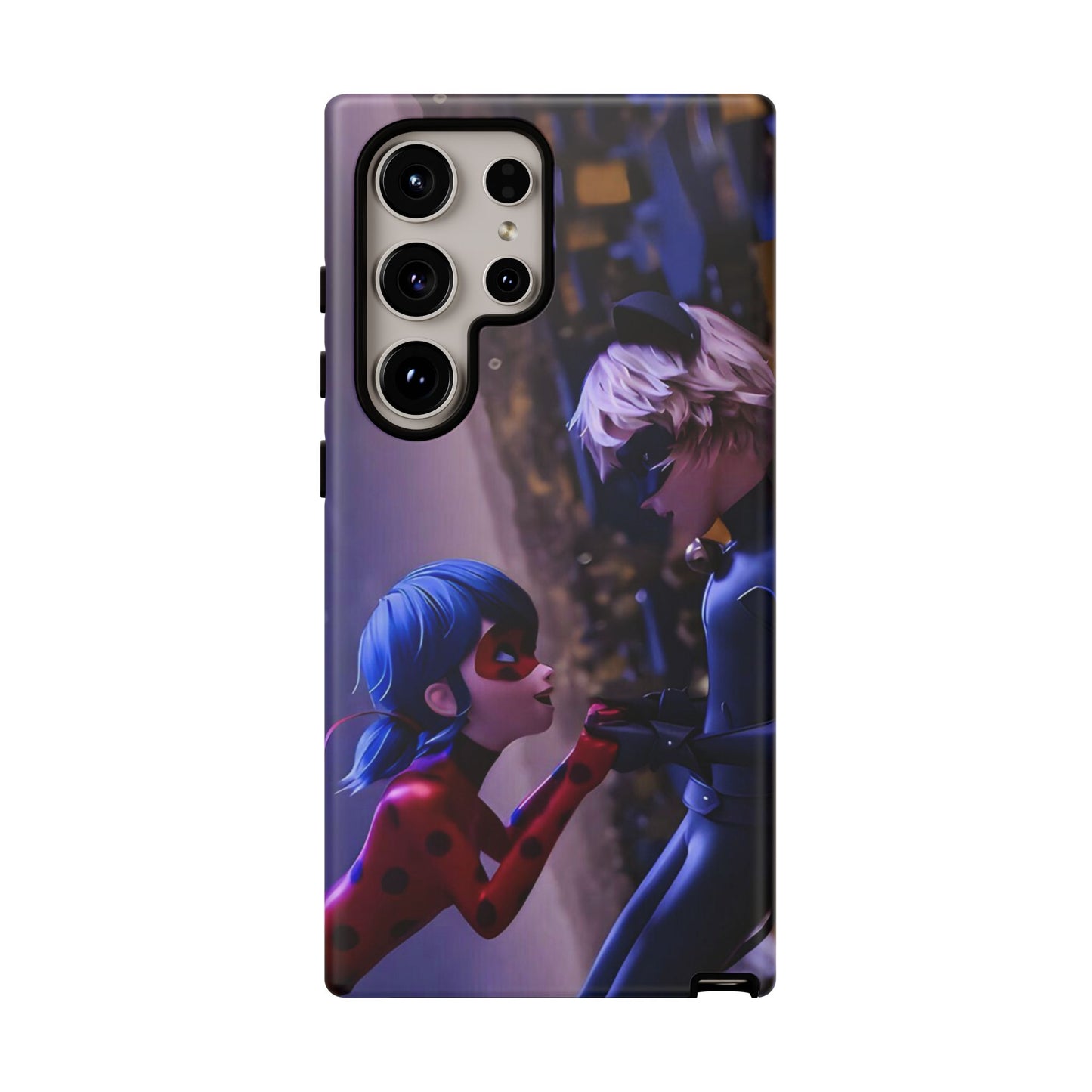 Phone Case with Ladybug and Cat Noir Design