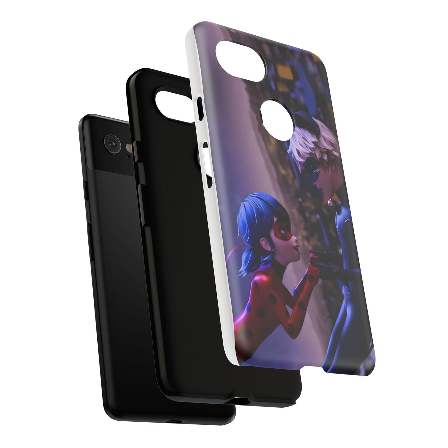 Phone Case with Ladybug and Cat Noir Design