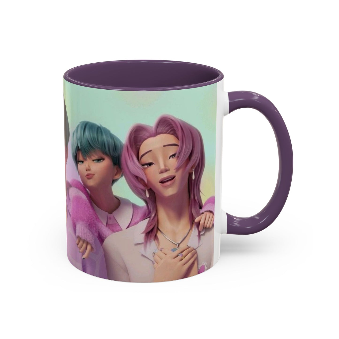 Stylish Accent Coffee Mug, Vibrant Ceramic Mug, Gift for Coffee Lovers, Cute Character Design, Perfect for Friends' Gatherings