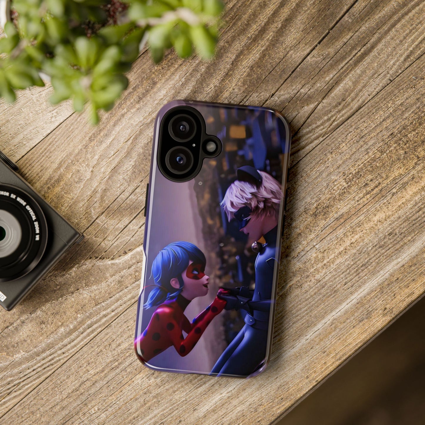 Phone Case with Ladybug and Cat Noir Design