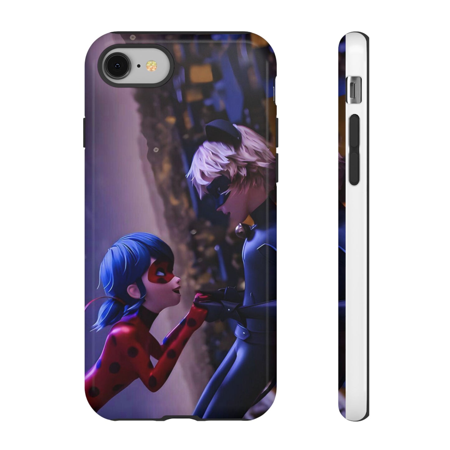 Phone Case with Ladybug and Cat Noir Design