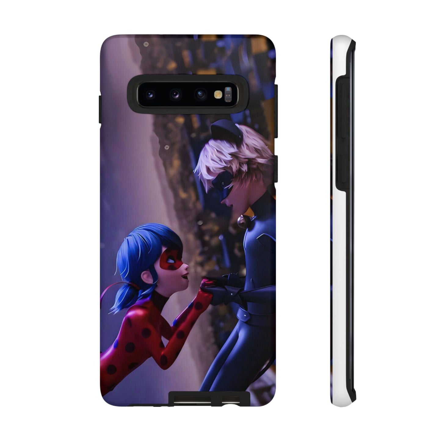 Phone Case with Ladybug and Cat Noir Design