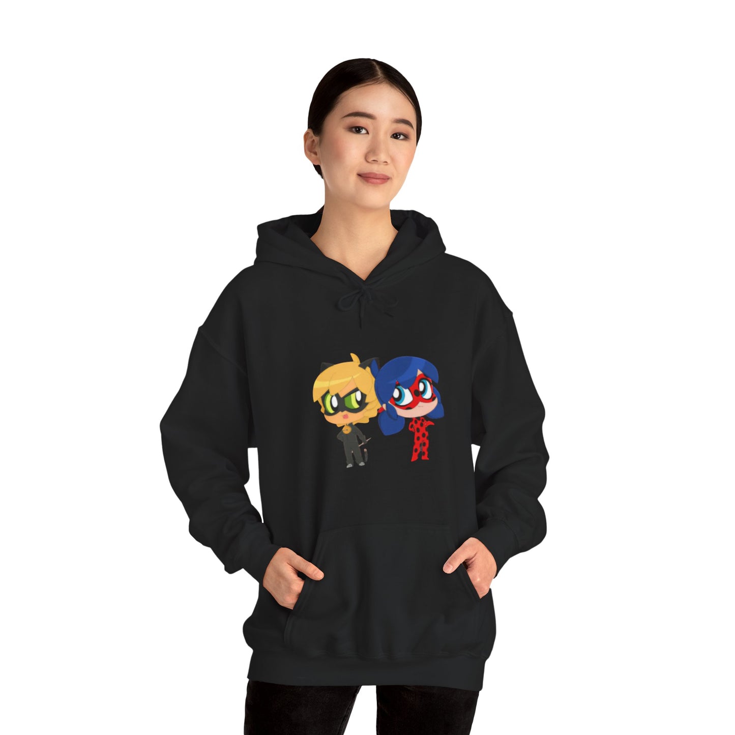Miraculous Ladybug & Cat Noir Hoodie, Cozy Sweatshirt for Fans, Gift for Kids, Unisex Hoodie, Cartoon Character Threads