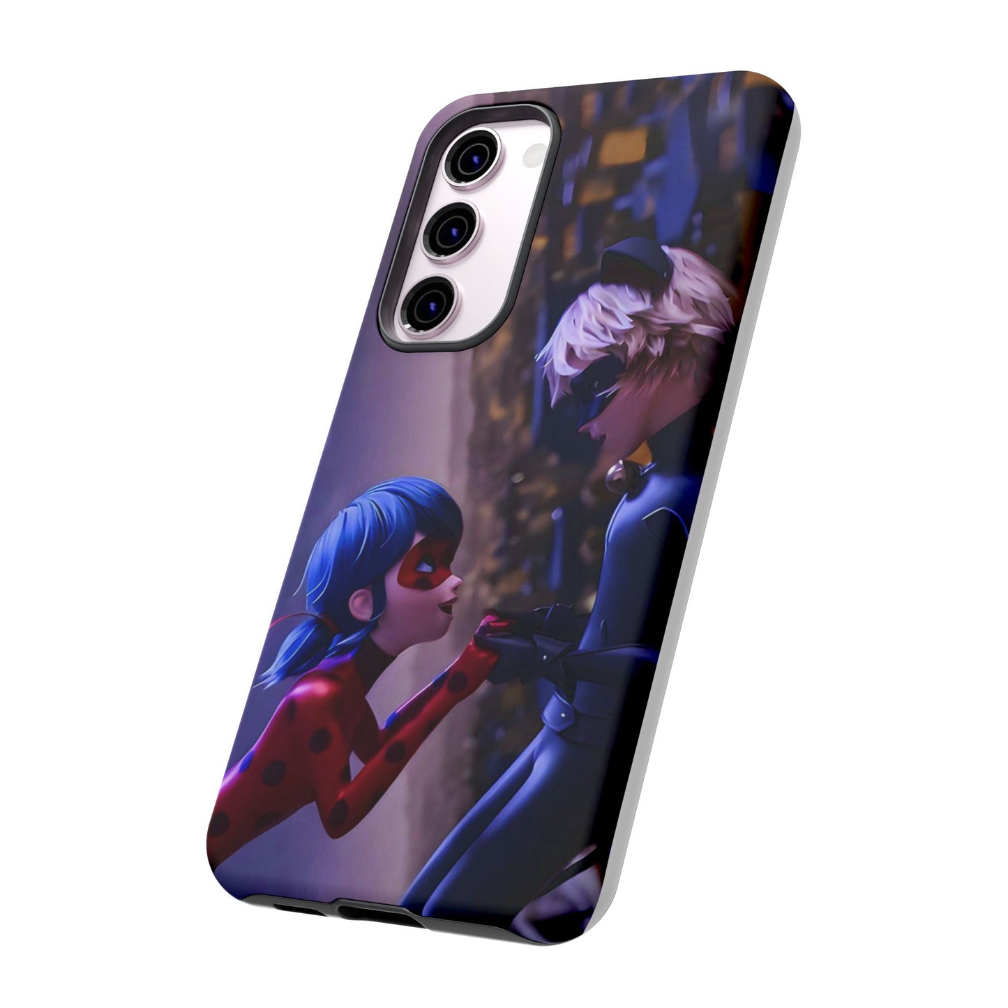 Phone Case with Ladybug and Cat Noir Design
